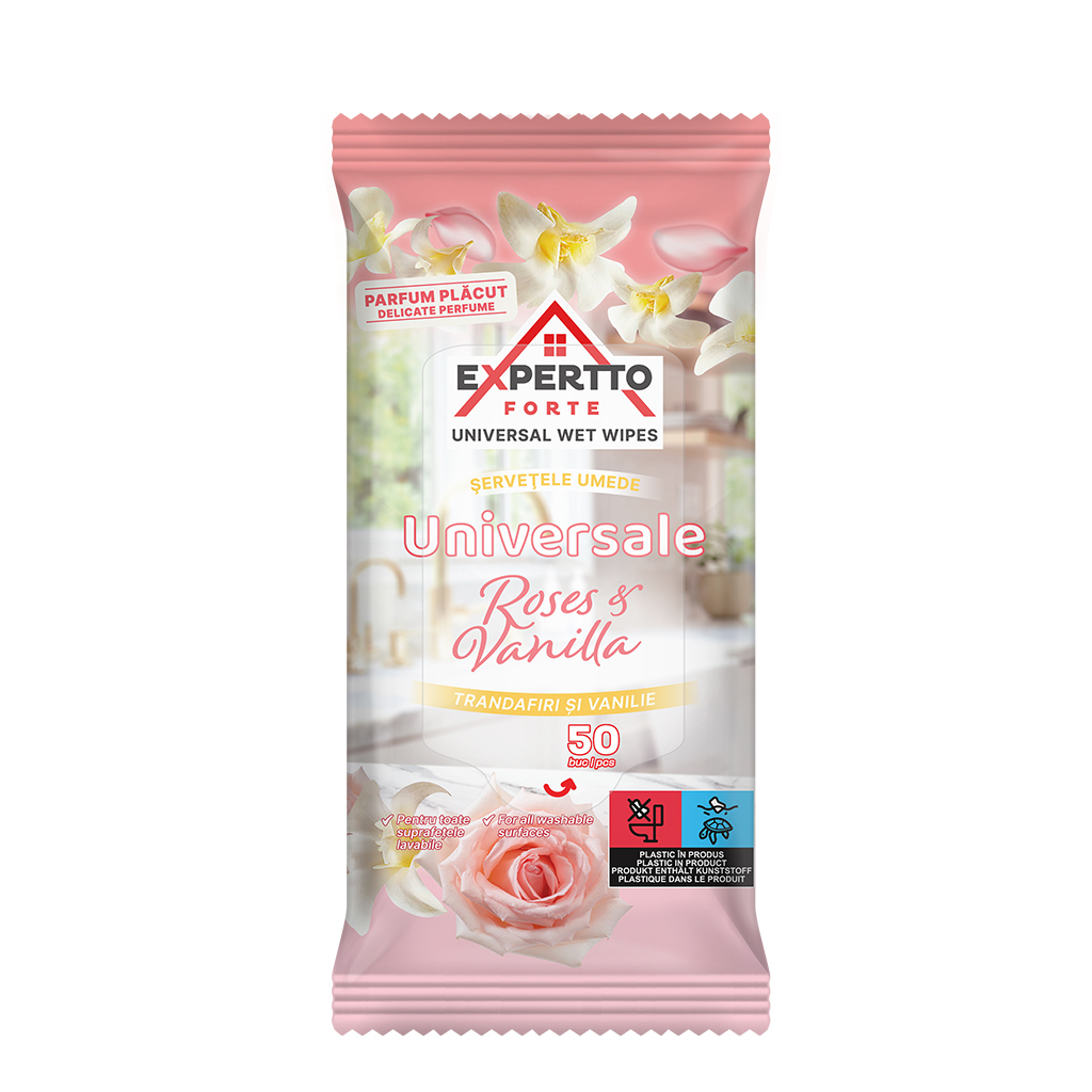 Expertto Forte universal wet wipes Roses and Vanilla